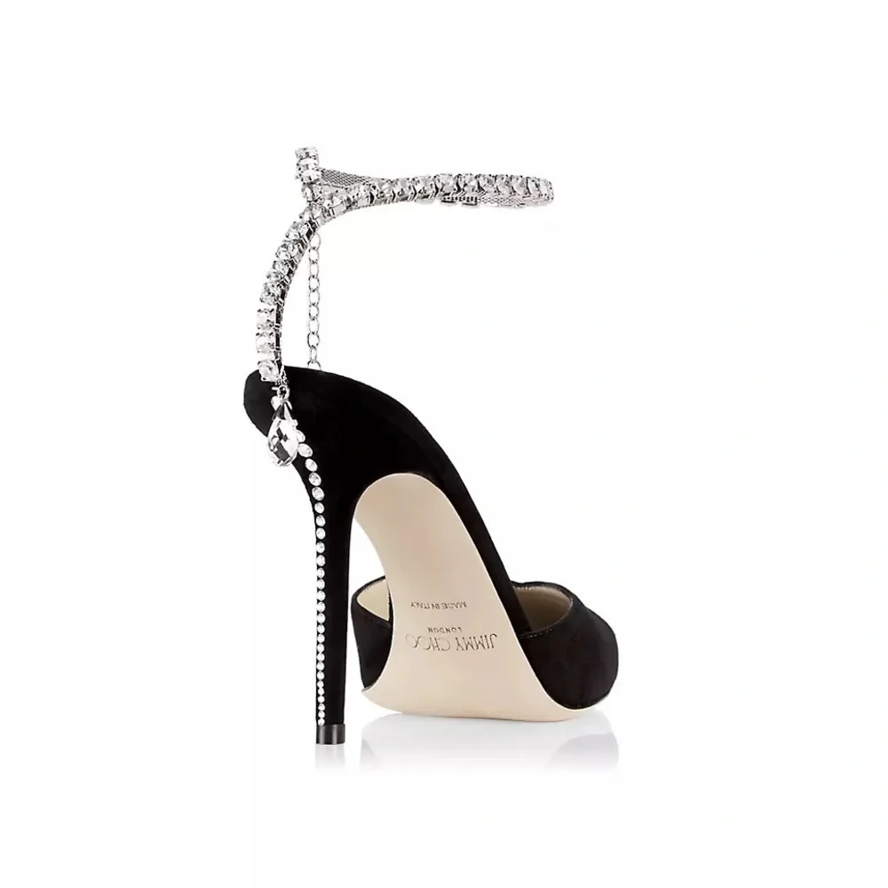 Jimmy Choo Saeda Suede Crystal Pump